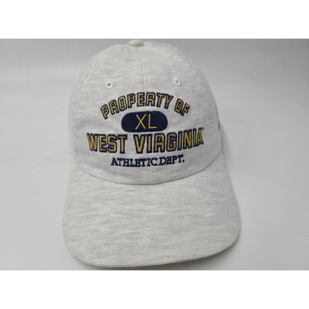 Vintage West Virginia WVU Mountaineers Property Of Global Caps Hat Cap NCAA Gray